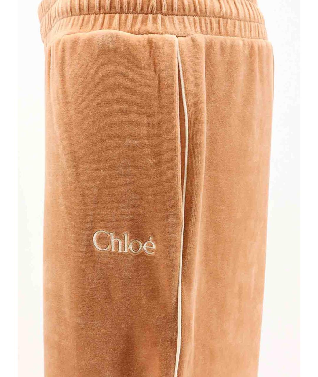 CHLOE Оранжевые хлопковые брюки широкие, фото 3