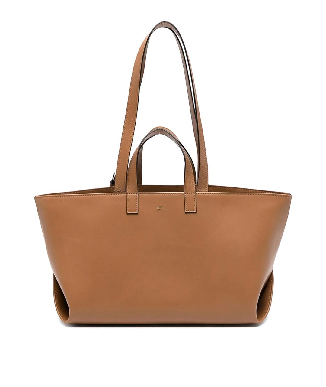 A.P.C. Коричневая кожаная сумка тоут, фото 1