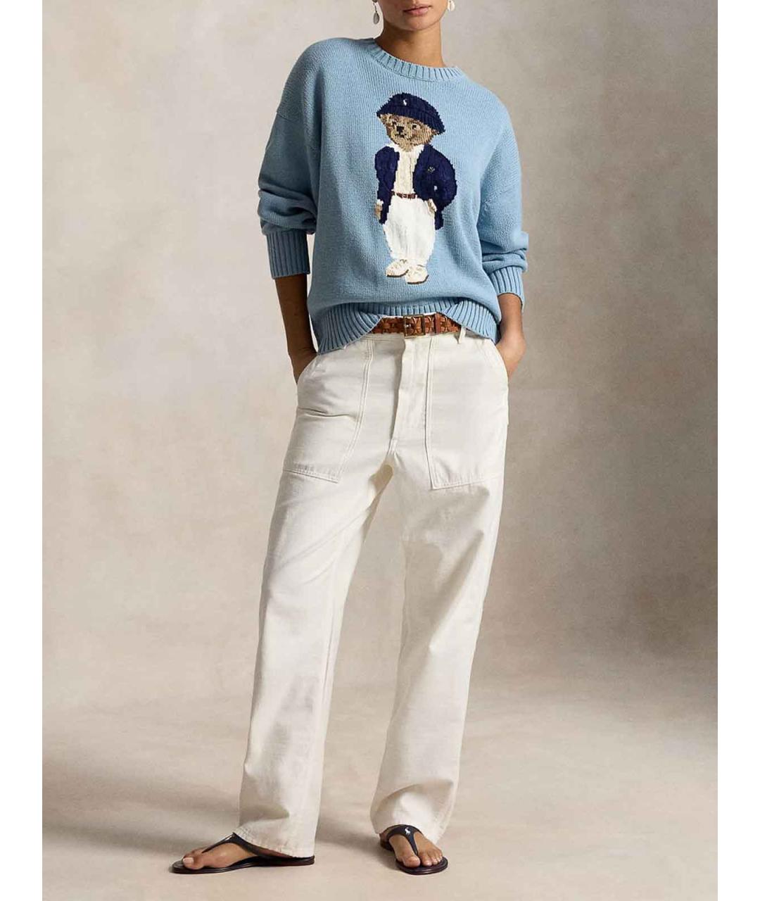 POLO RALPH LAUREN Синий хлопковый джемпер / свитер, фото 2