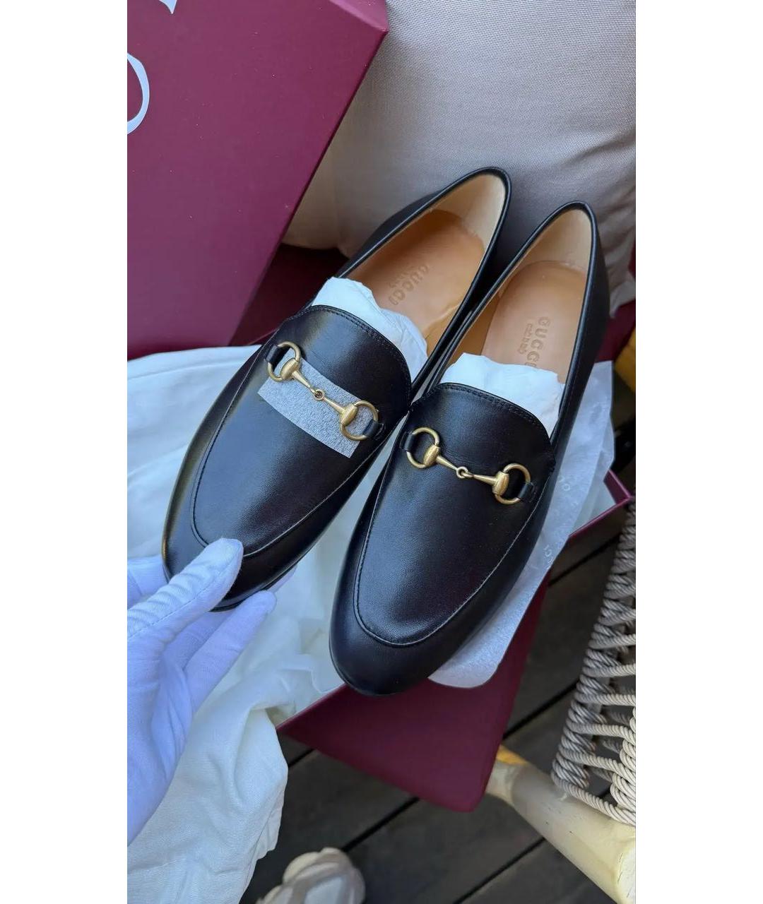 GUCCI Черные кожаные лоферы, фото 3