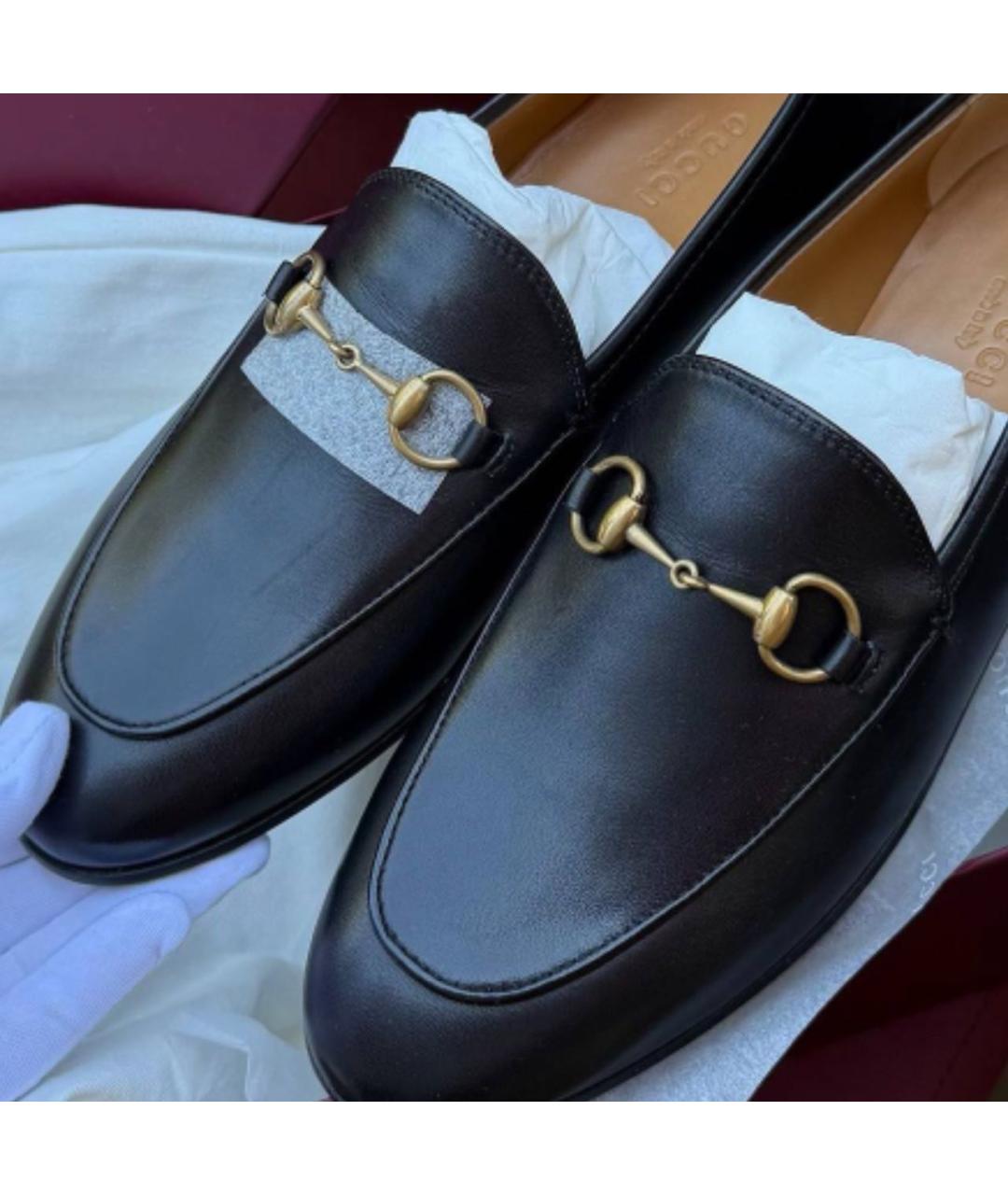 GUCCI Черные кожаные лоферы, фото 4