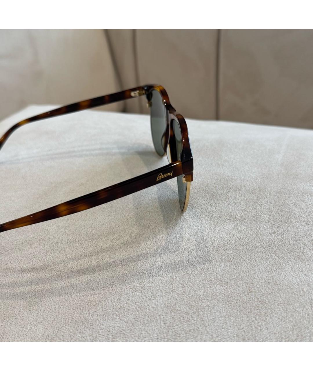 BRIONI Коричневые пластиковые солнцезащитные очки, фото 2