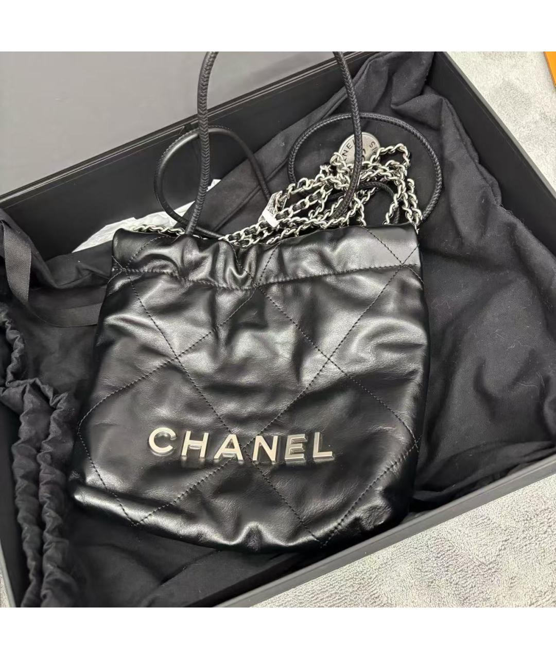 CHANEL Черная кожаная сумка через плечо, фото 2