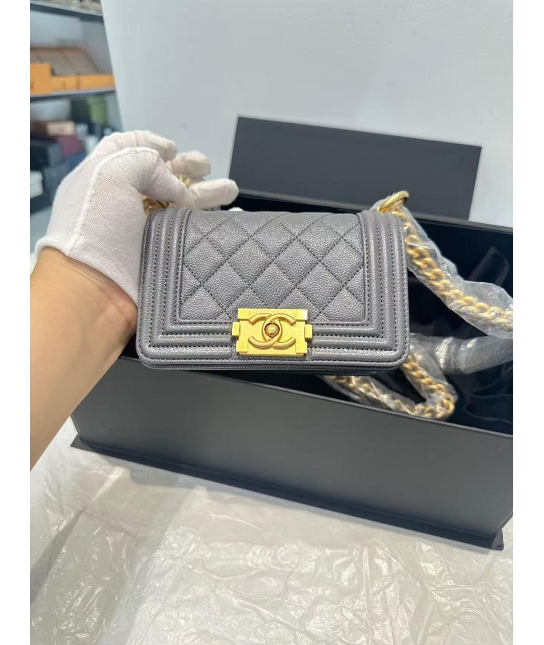 CHANEL Голубая кожаная сумка через плечо, фото 2
