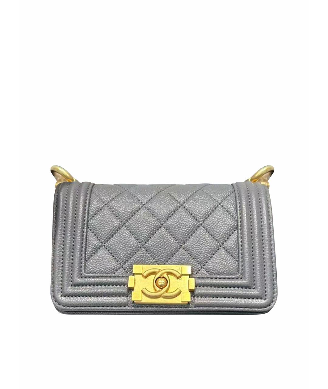 CHANEL Голубая кожаная сумка через плечо, фото 1