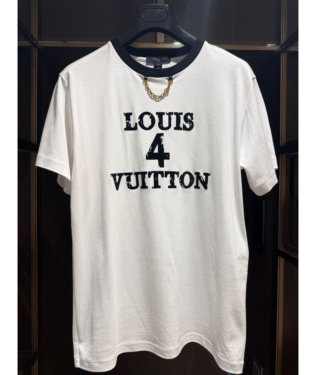 LOUIS VUITTON Белая хлопковая футболка, фото 3