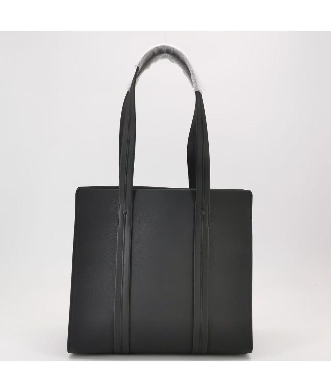 LOUIS VUITTON Черная кожаная сумка тоут, фото 2