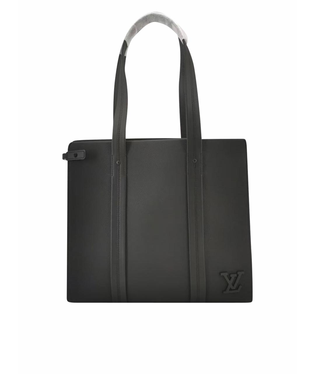 LOUIS VUITTON Черная кожаная сумка тоут, фото 1