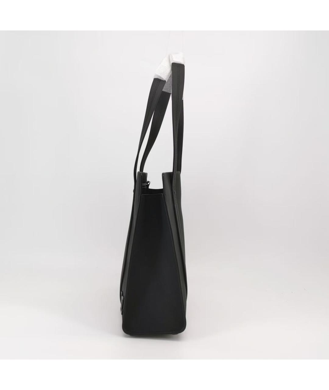 LOUIS VUITTON Черная кожаная сумка тоут, фото 3
