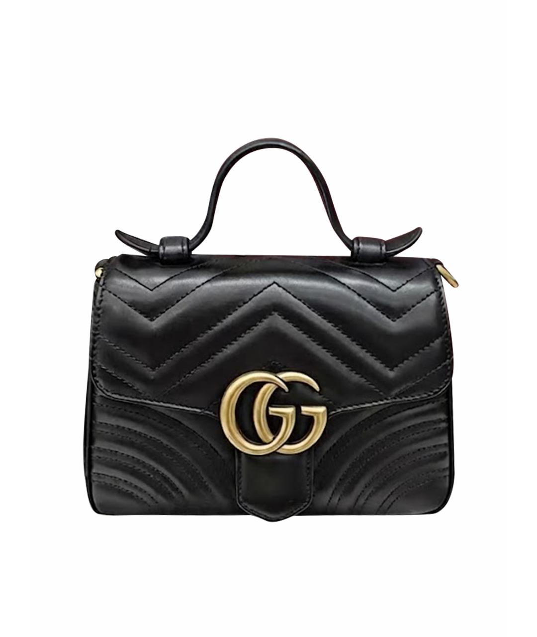 GUCCI Черная кожаная сумка через плечо, фото 1
