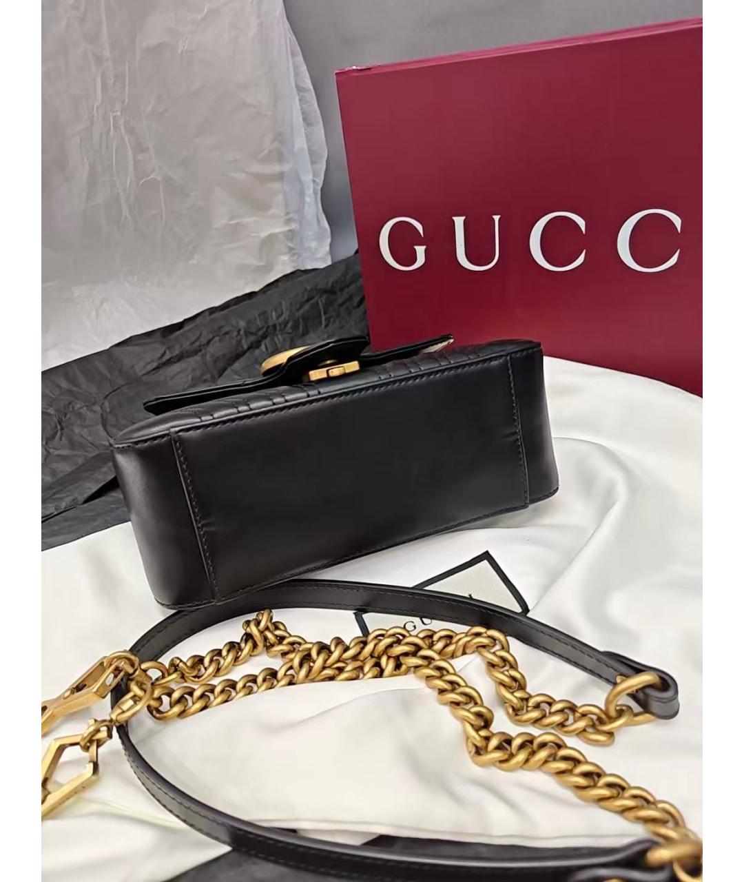 GUCCI Черная кожаная сумка через плечо, фото 4