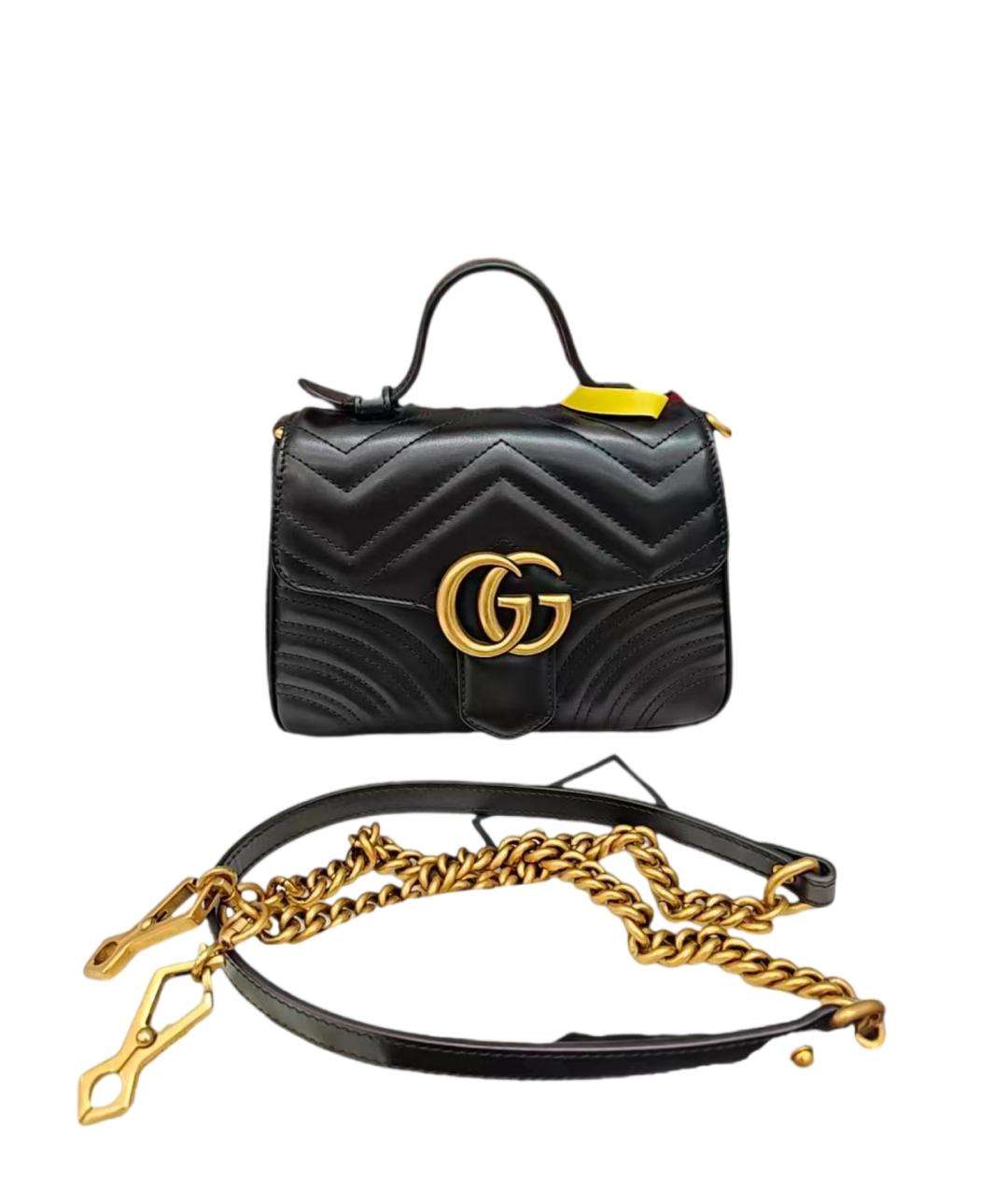 GUCCI Черная кожаная сумка через плечо, фото 7