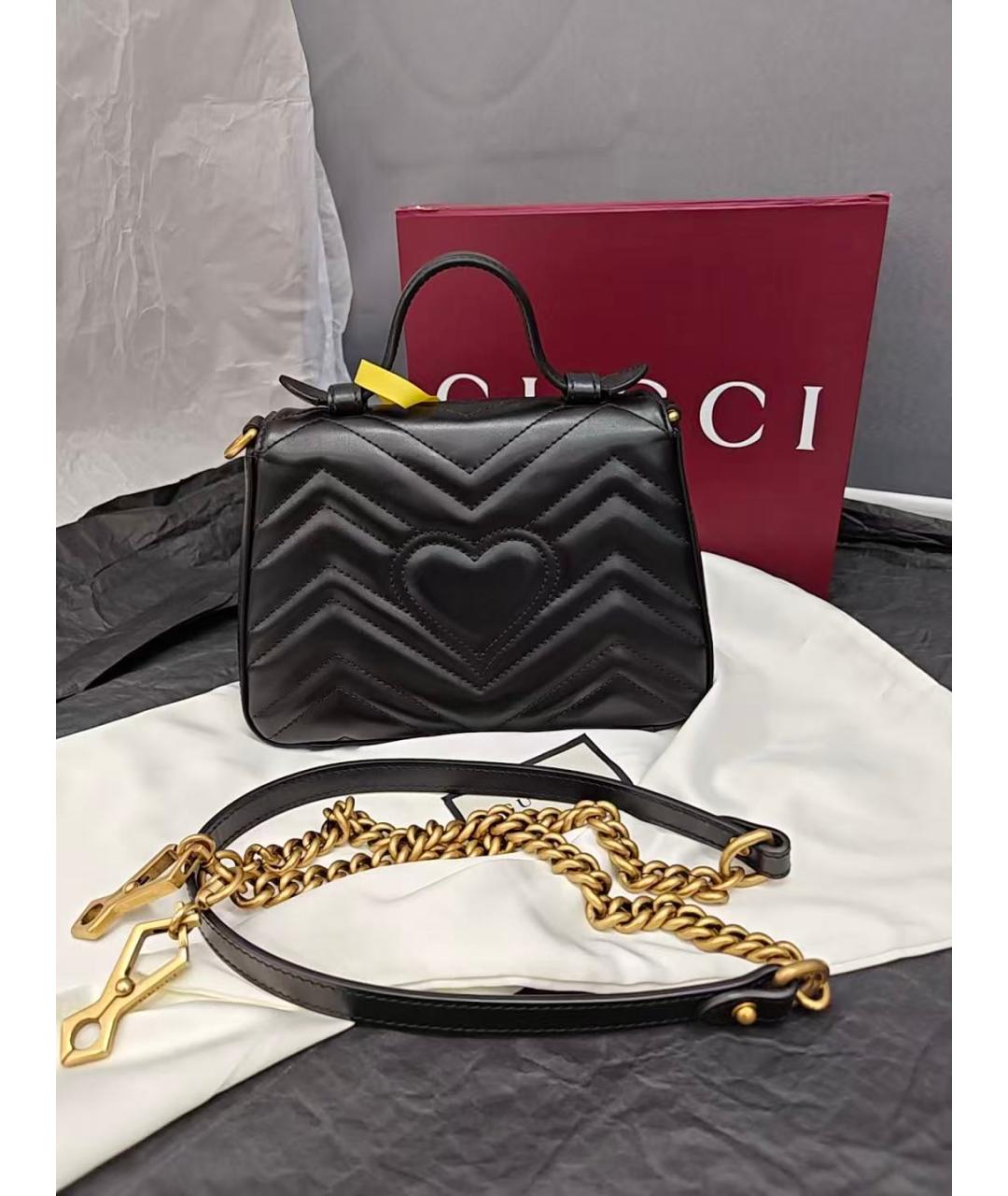 GUCCI Черная кожаная сумка через плечо, фото 3