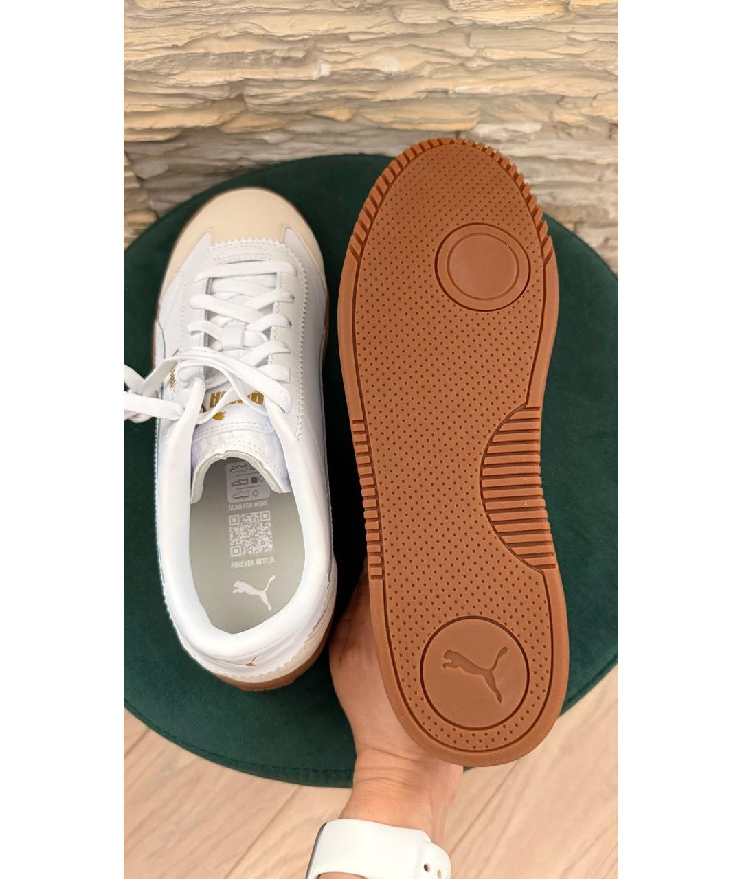PUMA Белые низкие кроссовки / кеды из искусственной кожи, фото 5