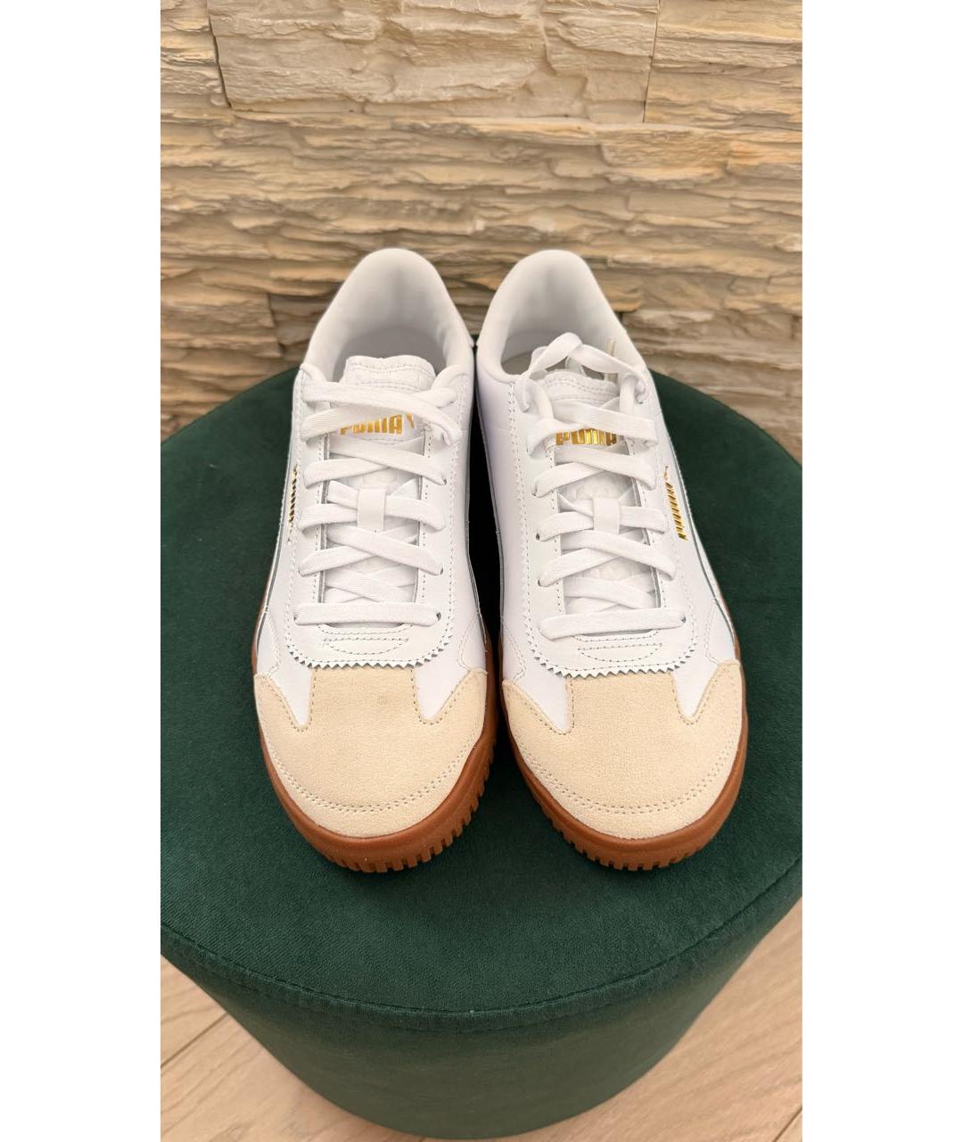 PUMA Белые низкие кроссовки / кеды из искусственной кожи, фото 2