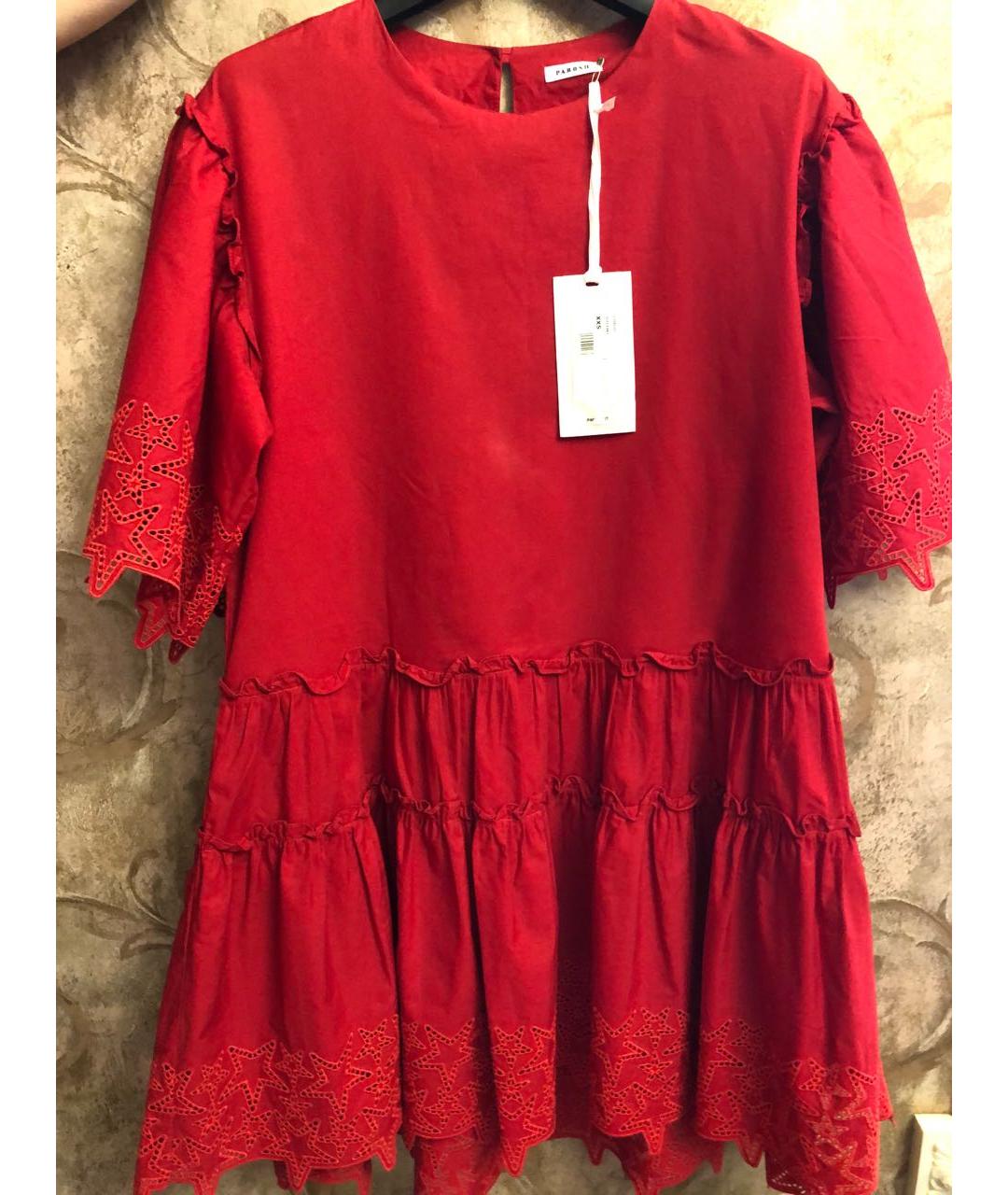 P.A.R.O.S.H. Красное хлопковое повседневное платье, фото 6