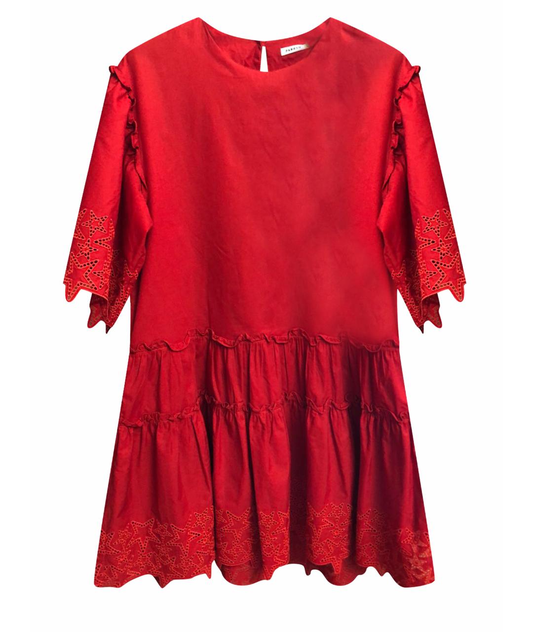 P.A.R.O.S.H. Красное хлопковое повседневное платье, фото 1