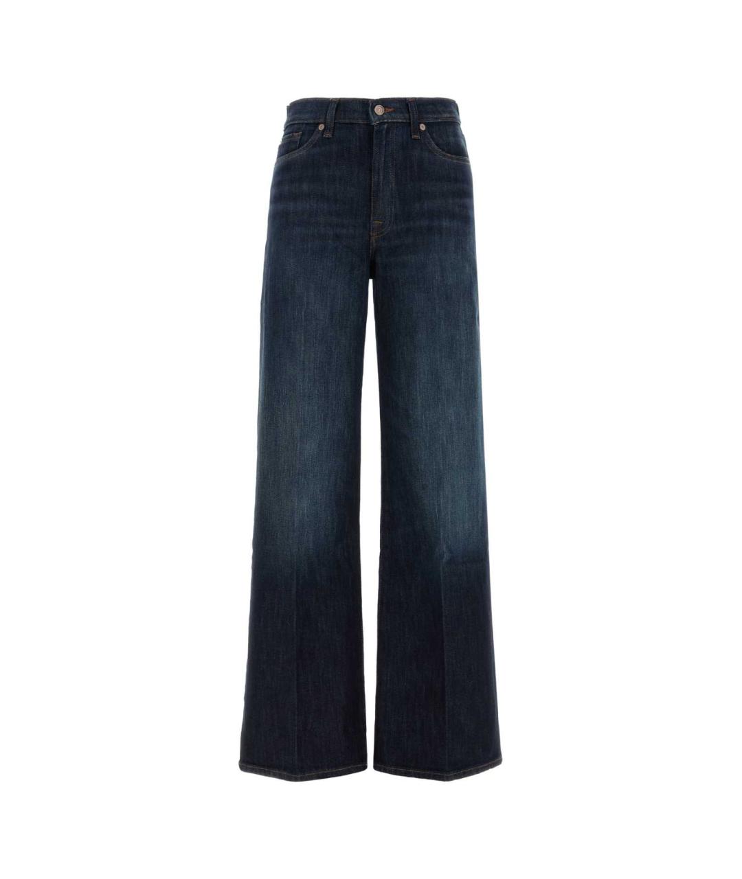 7 FOR ALL MANKIND Темно-синие хлопко-эластановые джинсы клеш, фото 1