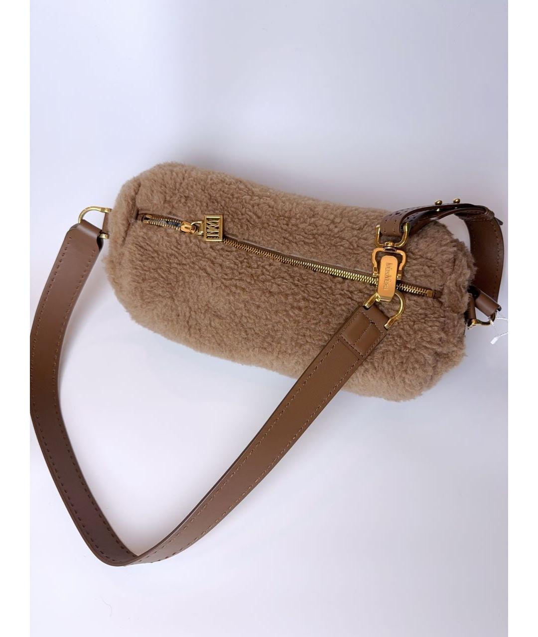 MAX MARA Бежевая шерстяная сумка через плечо, фото 2