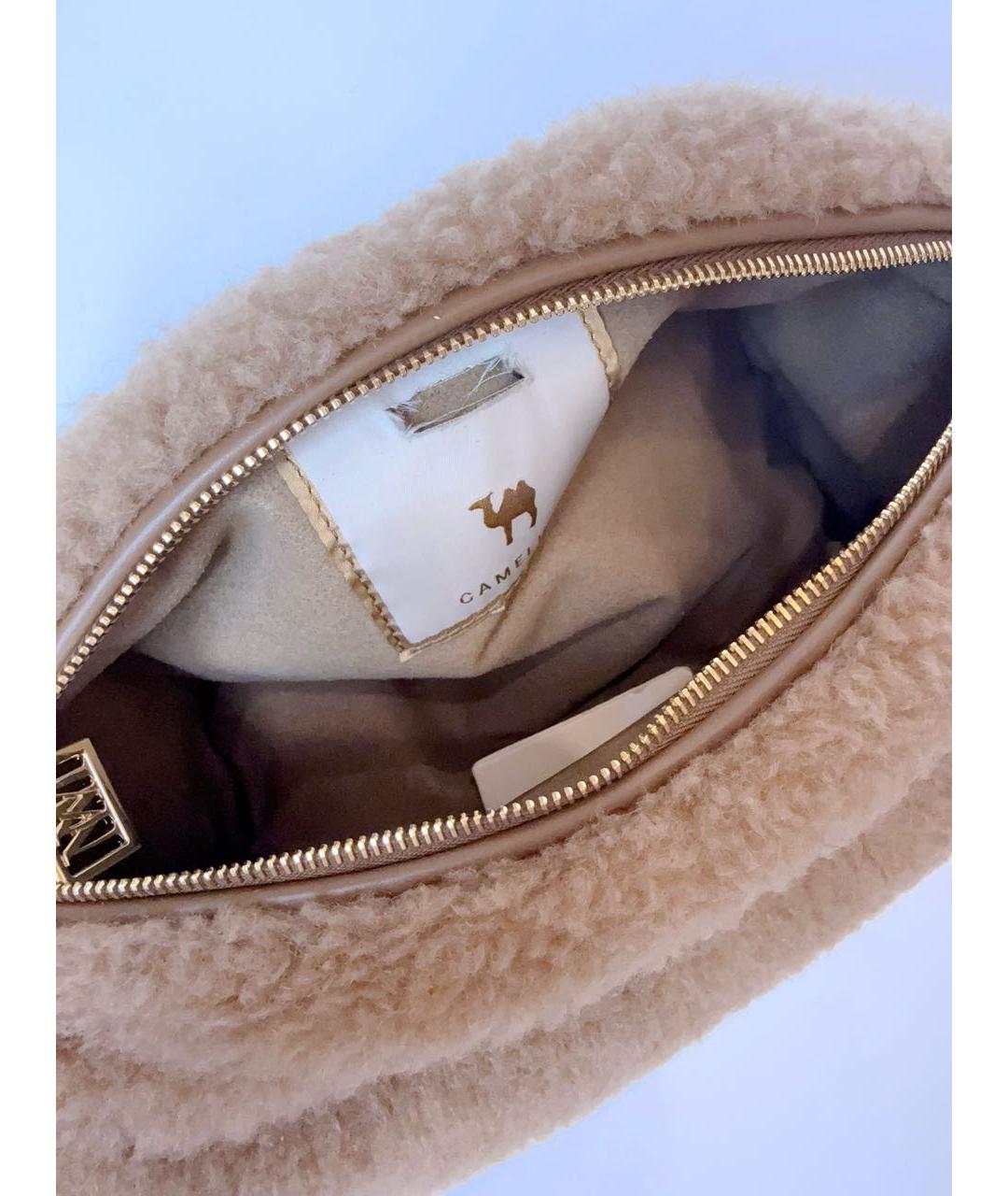MAX MARA Бежевая шерстяная сумка через плечо, фото 4