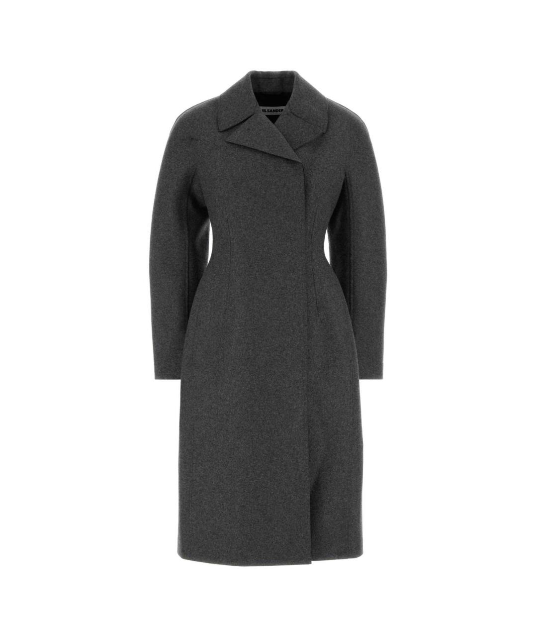 JIL SANDER Серое шерстяное пальто, фото 1