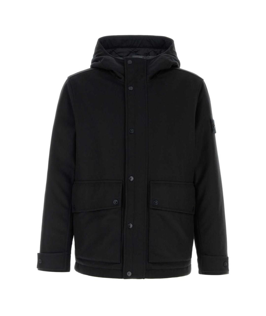 STONE ISLAND Черная синтетическая куртка, фото 1