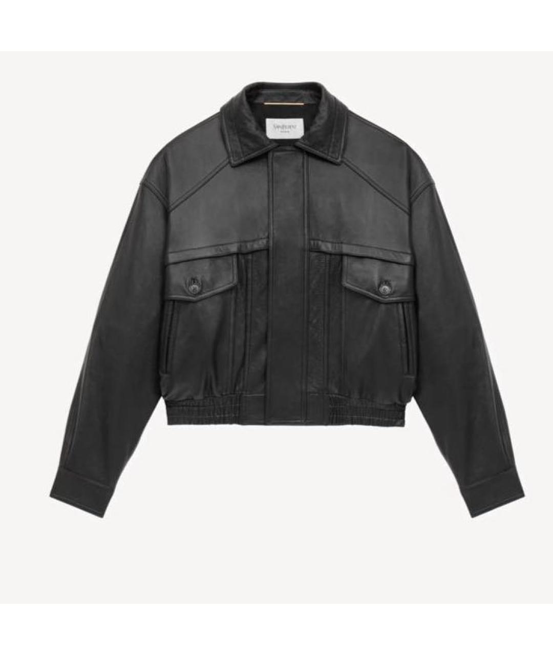SAINT LAURENT Черная кожаная куртка, фото 3