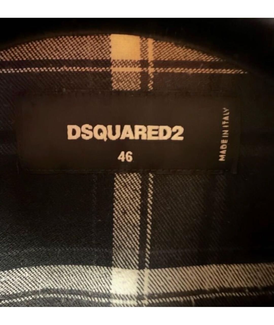 DSQUARED2 Антрацитовая хлопко-шерстяная кэжуал рубашка, фото 3