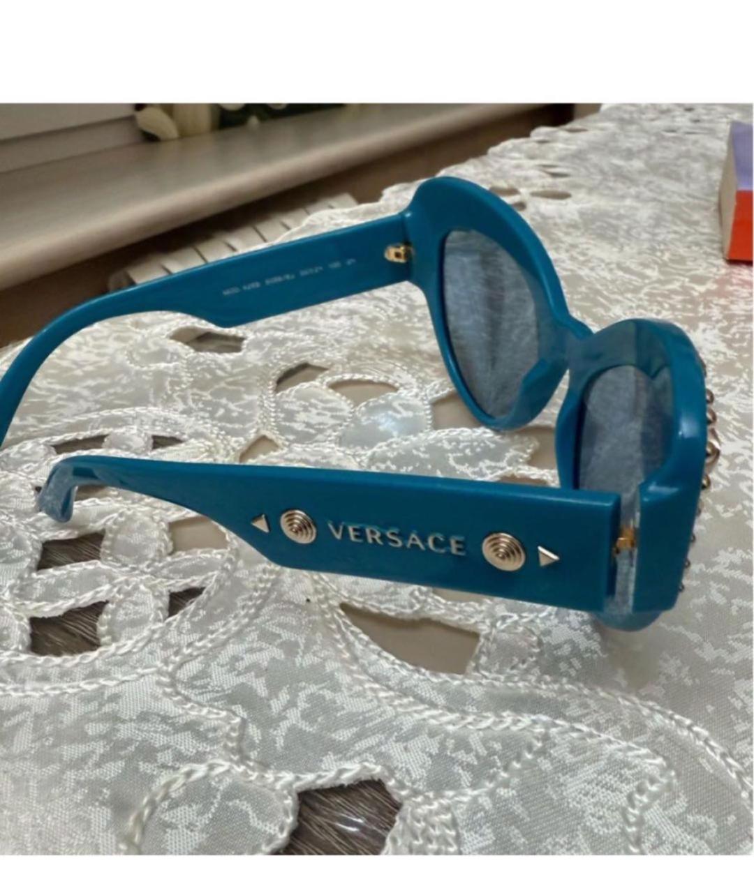 VERSACE Голубые солнцезащитные очки, фото 2