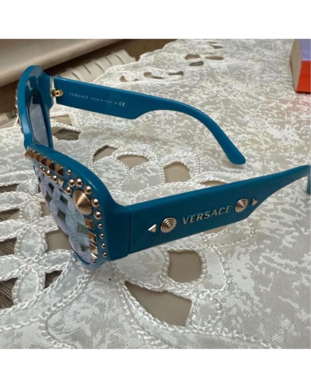 VERSACE Голубые солнцезащитные очки, фото 3