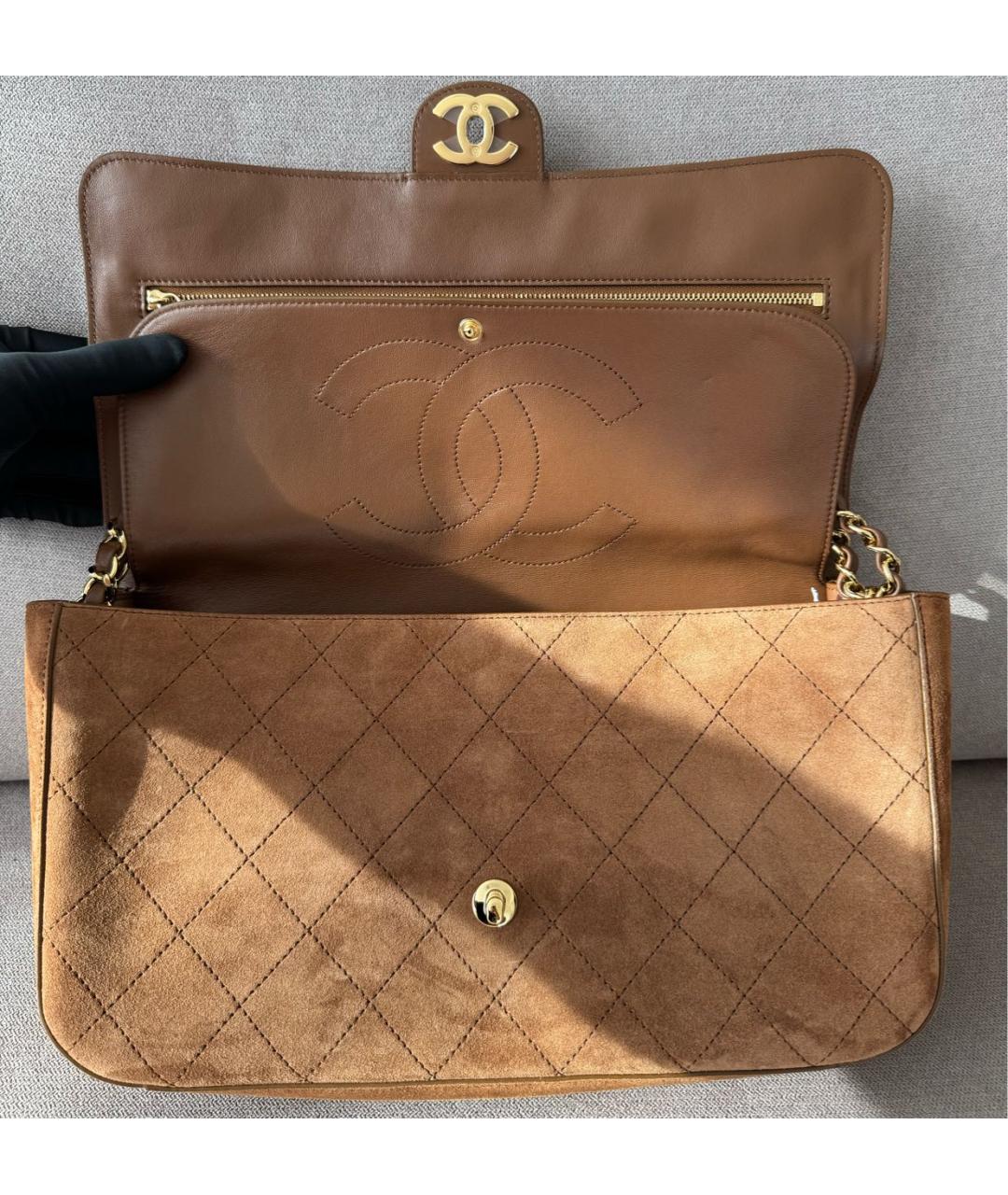 CHANEL Коричневая замшевая сумка через плечо, фото 5