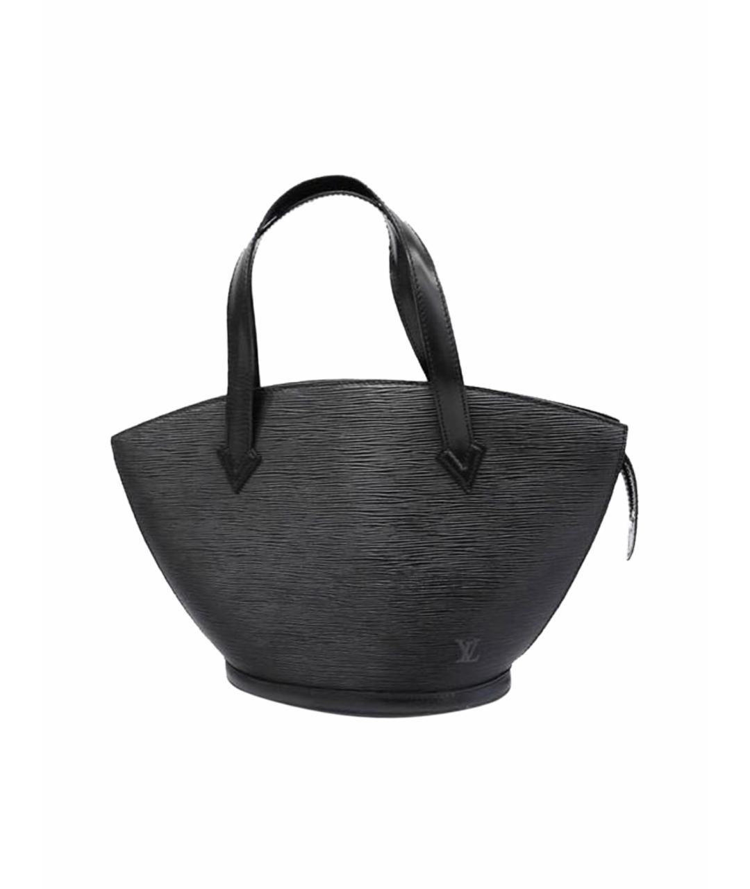 LOUIS VUITTON Черная кожаная сумка с короткими ручками, фото 1