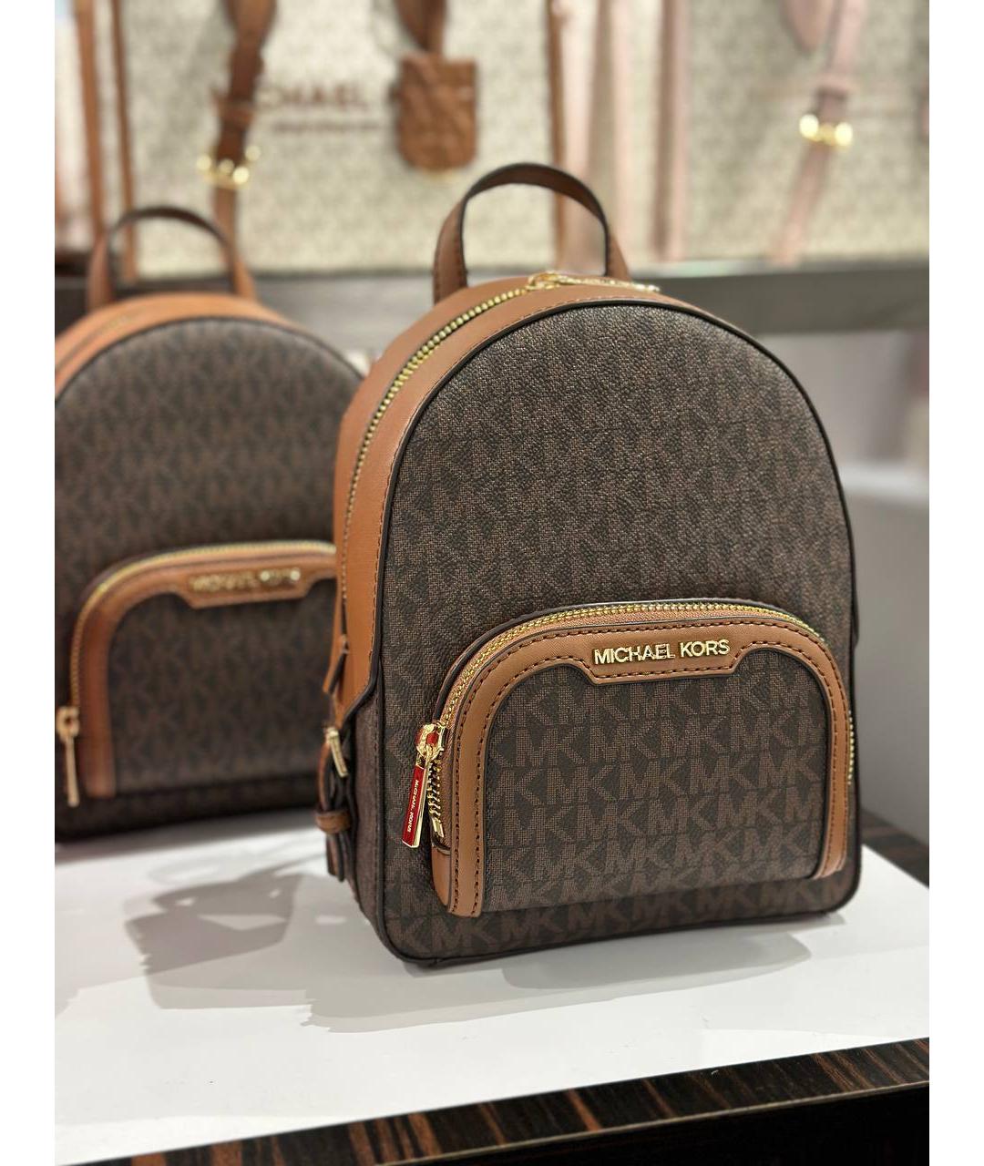 MICHAEL KORS Коричневый рюкзак из канвы, фото 2