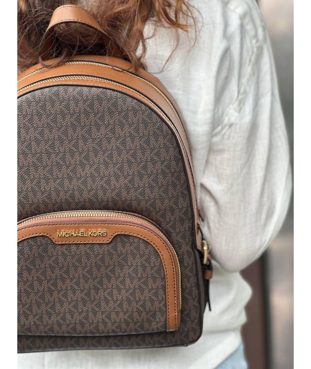 MICHAEL KORS Коричневый рюкзак из канвы, фото 4