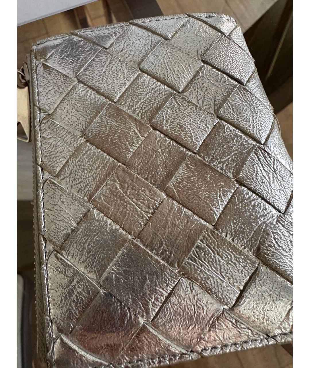 BOTTEGA VENETA Серебряный кожаный кошелек, фото 7