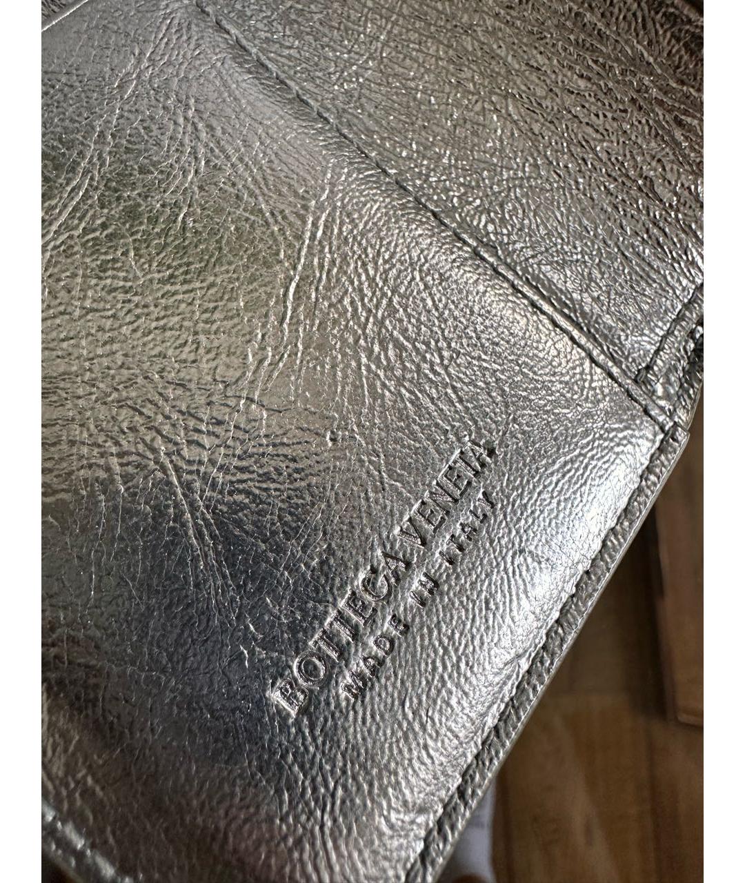 BOTTEGA VENETA Серебряный кожаный кошелек, фото 5