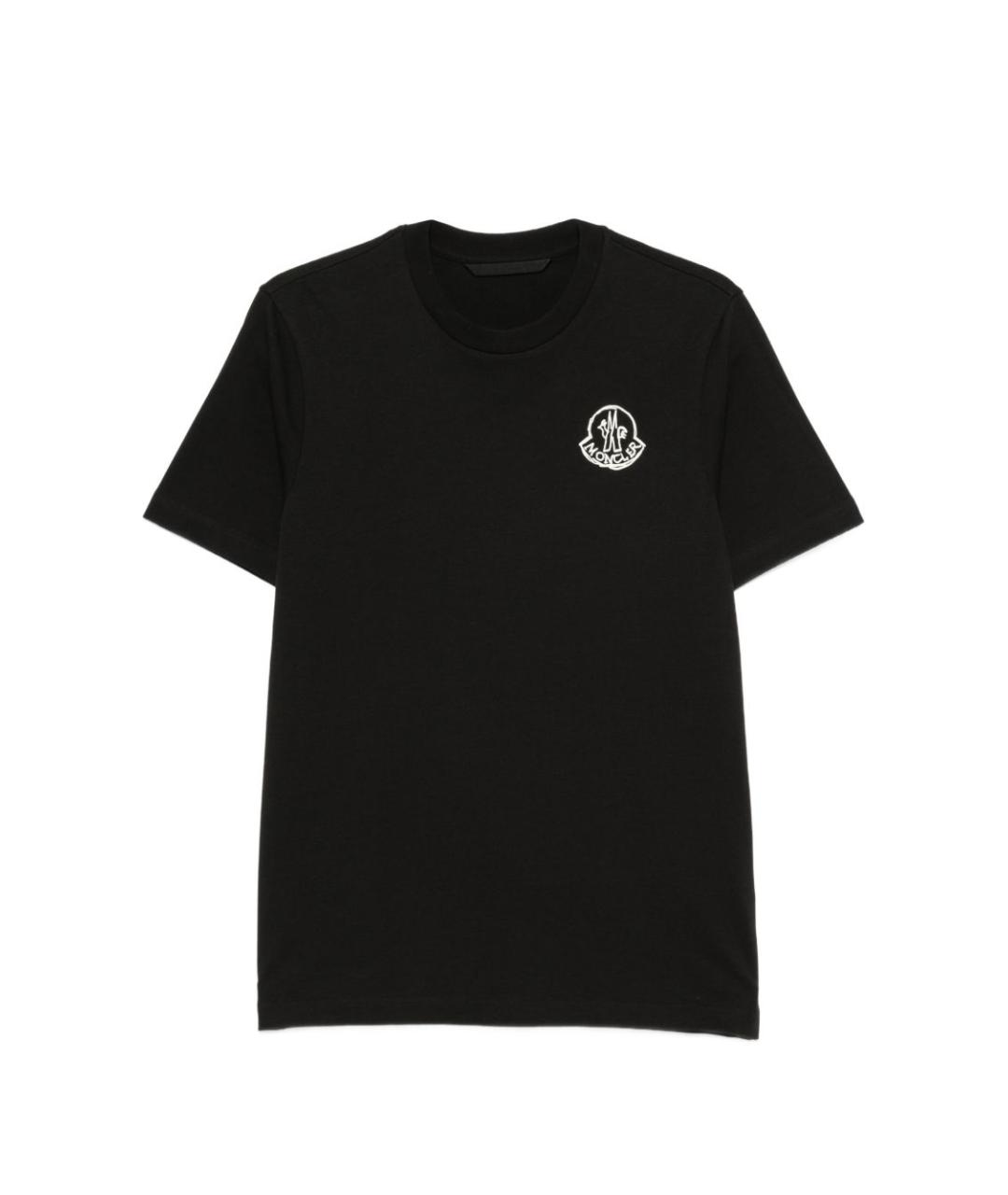 MONCLER Черная хлопковая футболка, фото 1