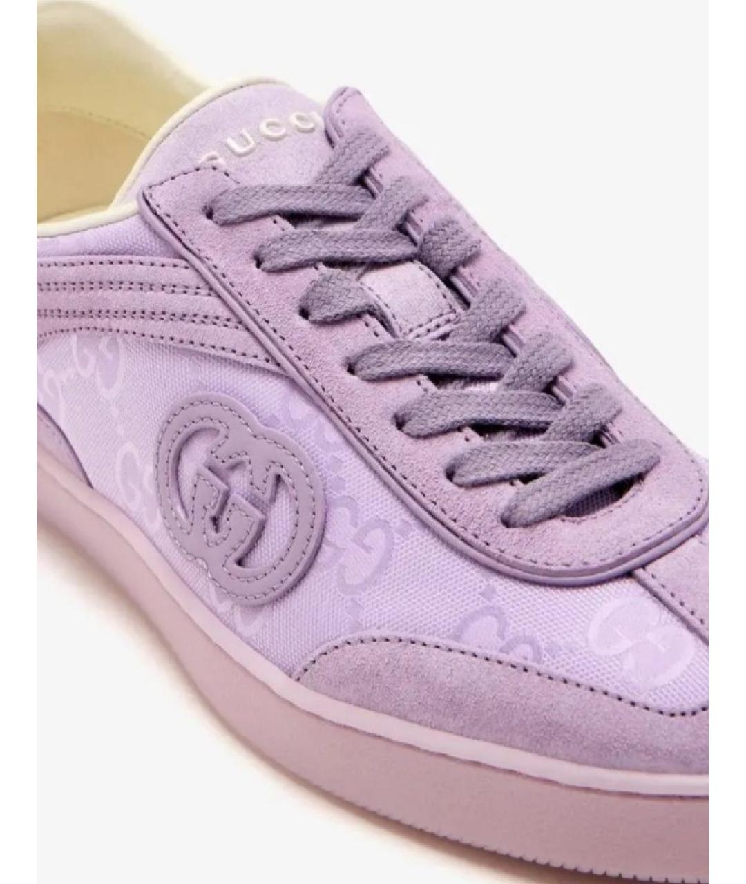 GUCCI Фиолетовые замшевые кеды, фото 5