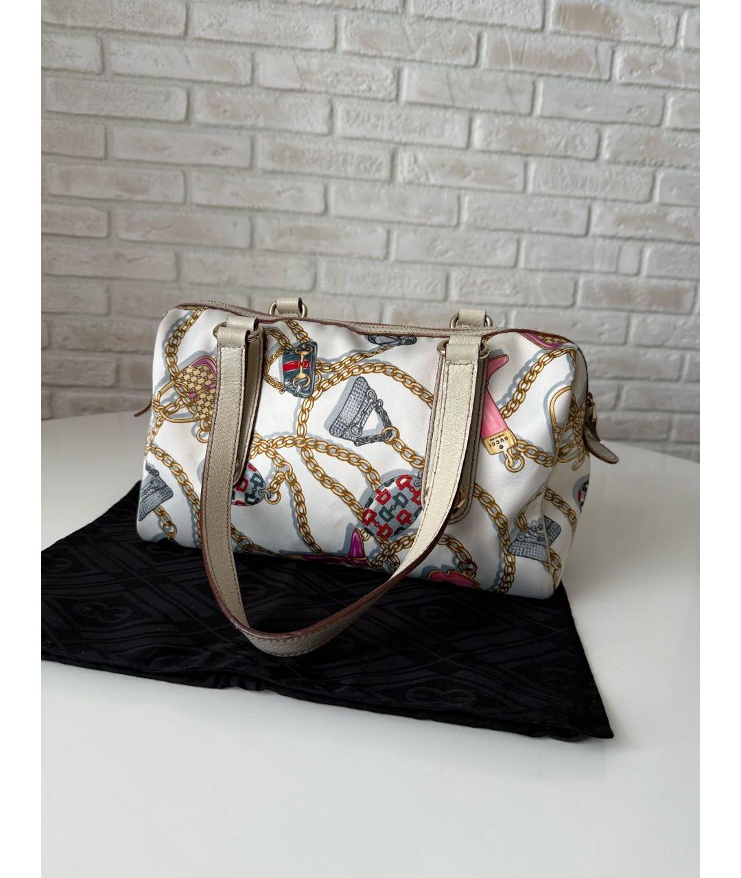 GUCCI Белая кожаная сумка с короткими ручками, фото 3