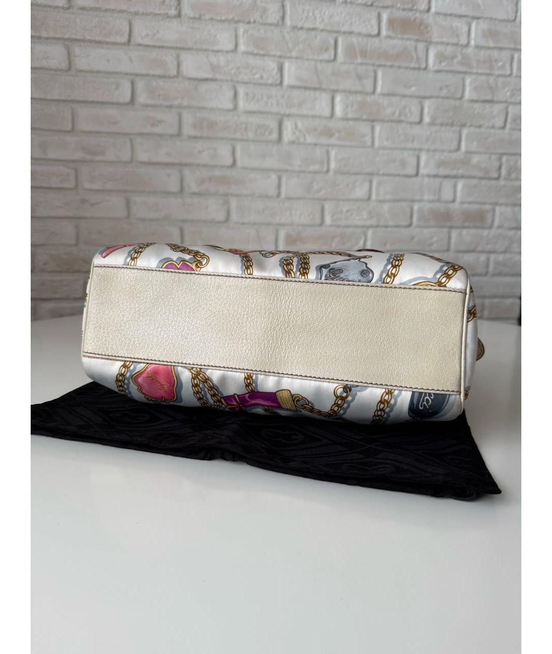 GUCCI Белая кожаная сумка с короткими ручками, фото 6