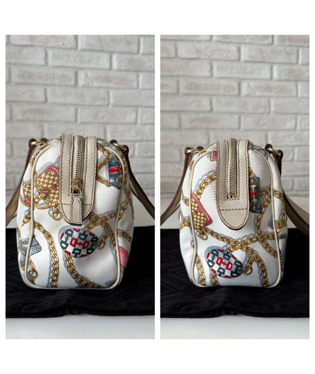 GUCCI Белая кожаная сумка с короткими ручками, фото 8