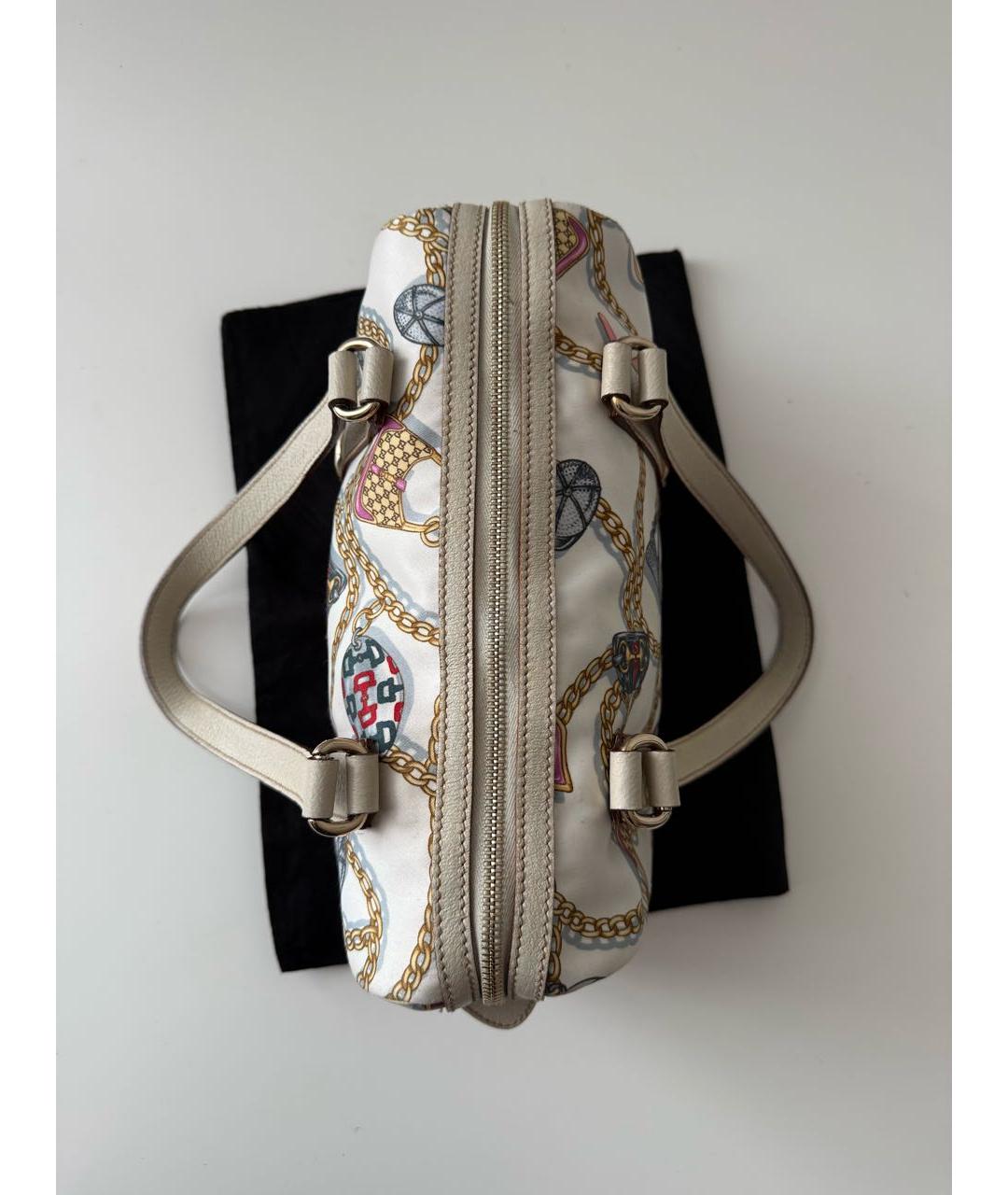 GUCCI Белая кожаная сумка с короткими ручками, фото 7