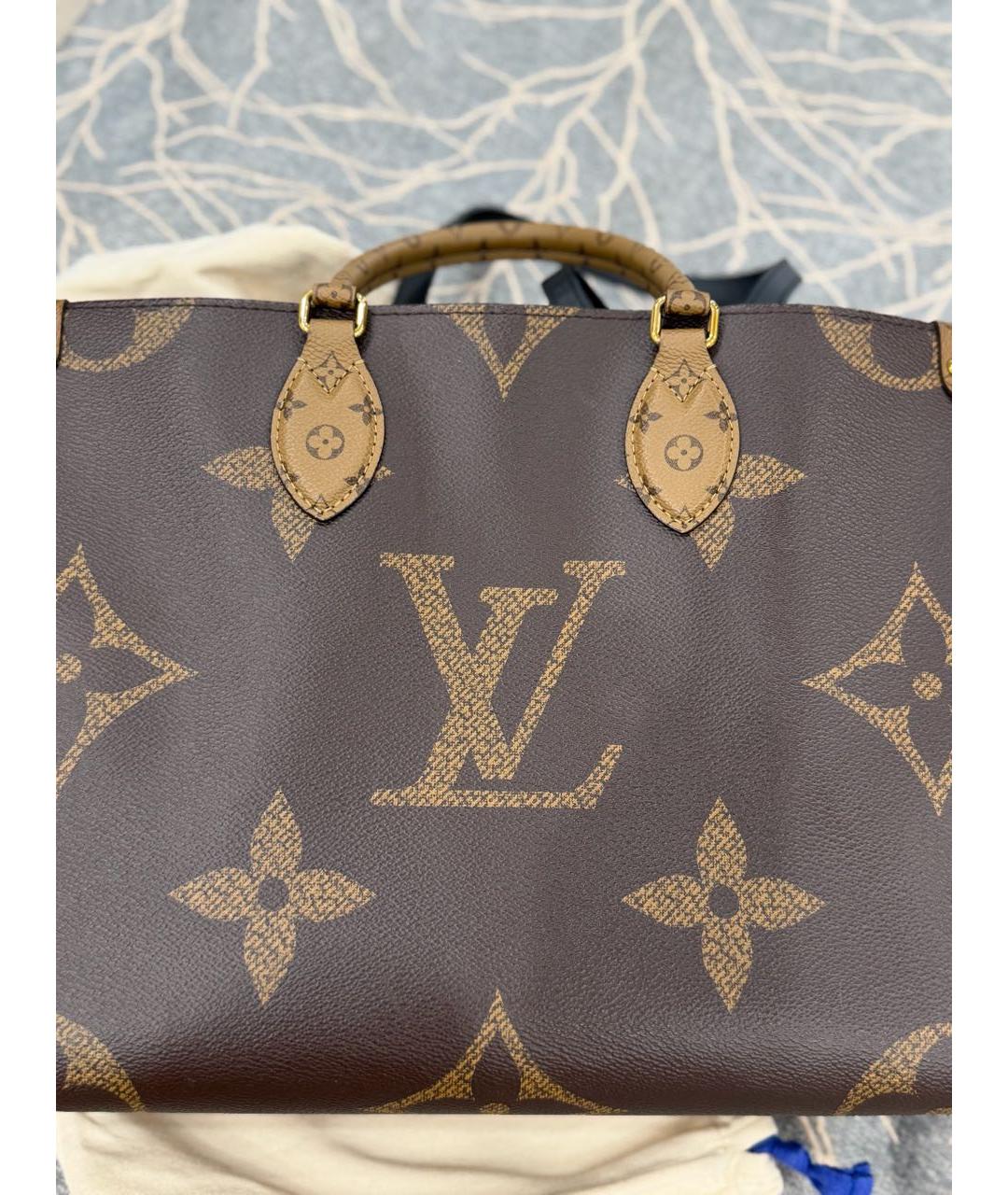 LOUIS VUITTON Коричневая сумка тоут из канвы, фото 6