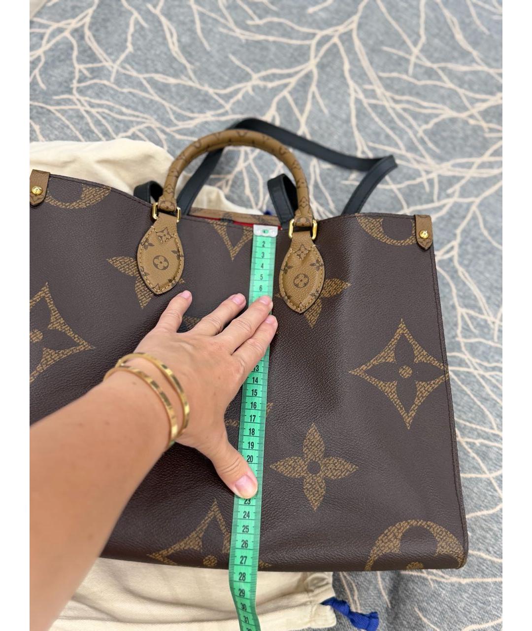 LOUIS VUITTON Коричневая сумка тоут из канвы, фото 5