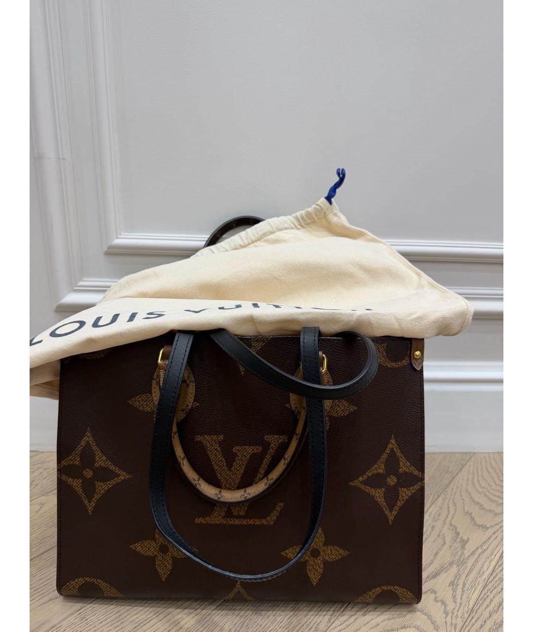 LOUIS VUITTON Коричневая сумка тоут из канвы, фото 7