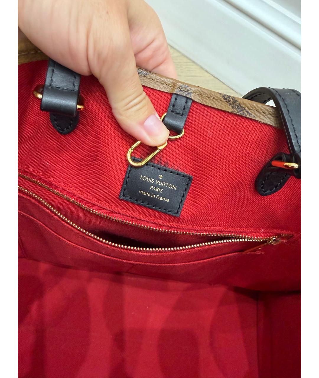 LOUIS VUITTON Коричневая сумка тоут из канвы, фото 3
