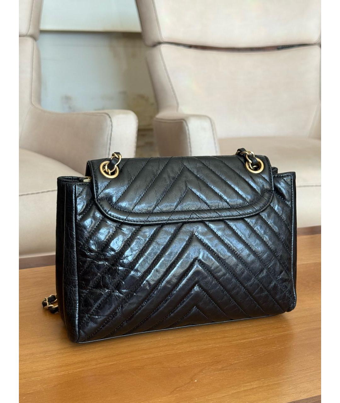 CHANEL Черная кожаная сумка через плечо, фото 4