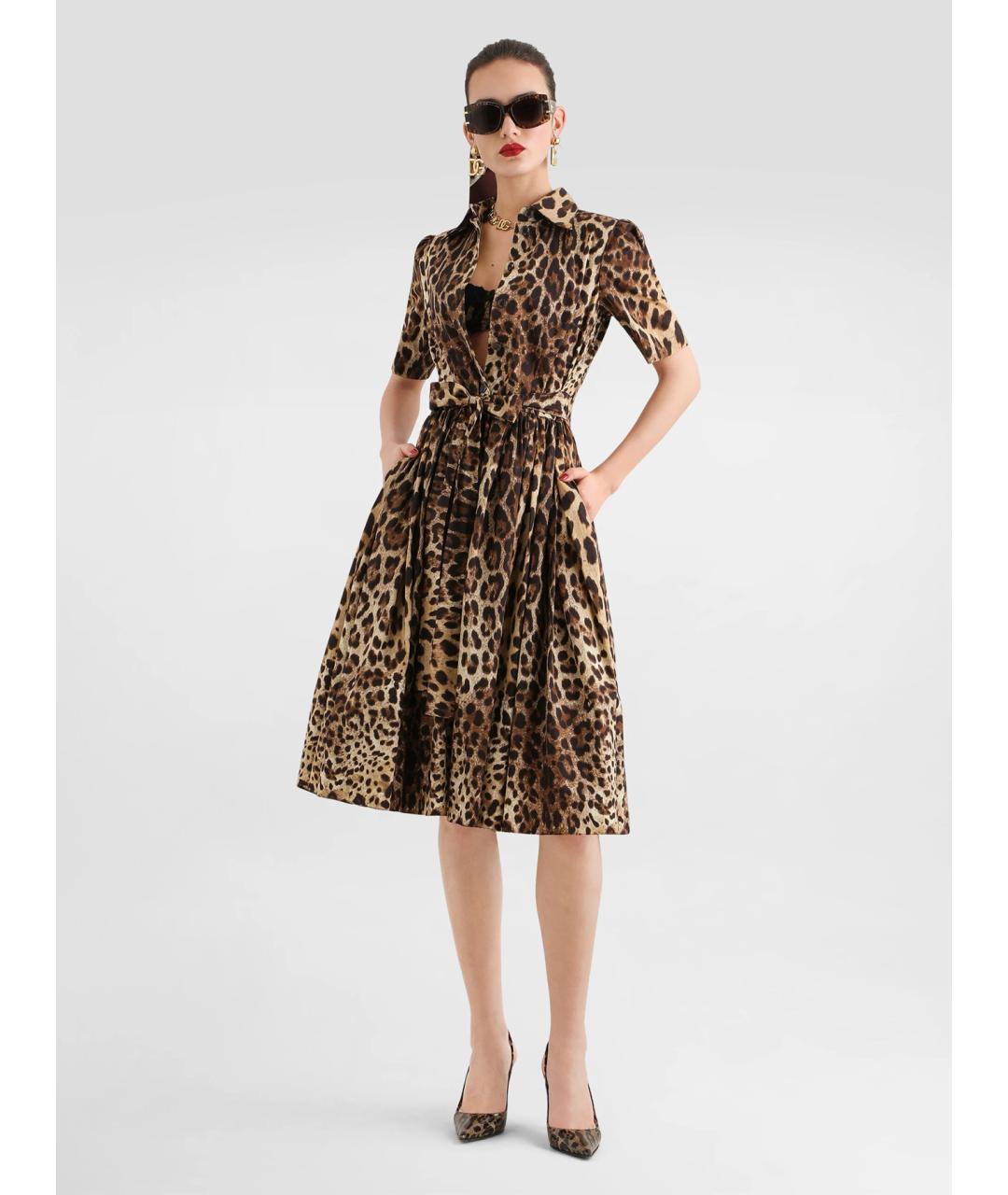 DOLCE&GABBANA Мульти хлопковое повседневное платье, фото 2