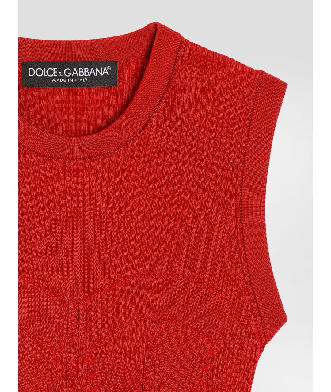DOLCE&GABBANA Красная вискозная майка, фото 2