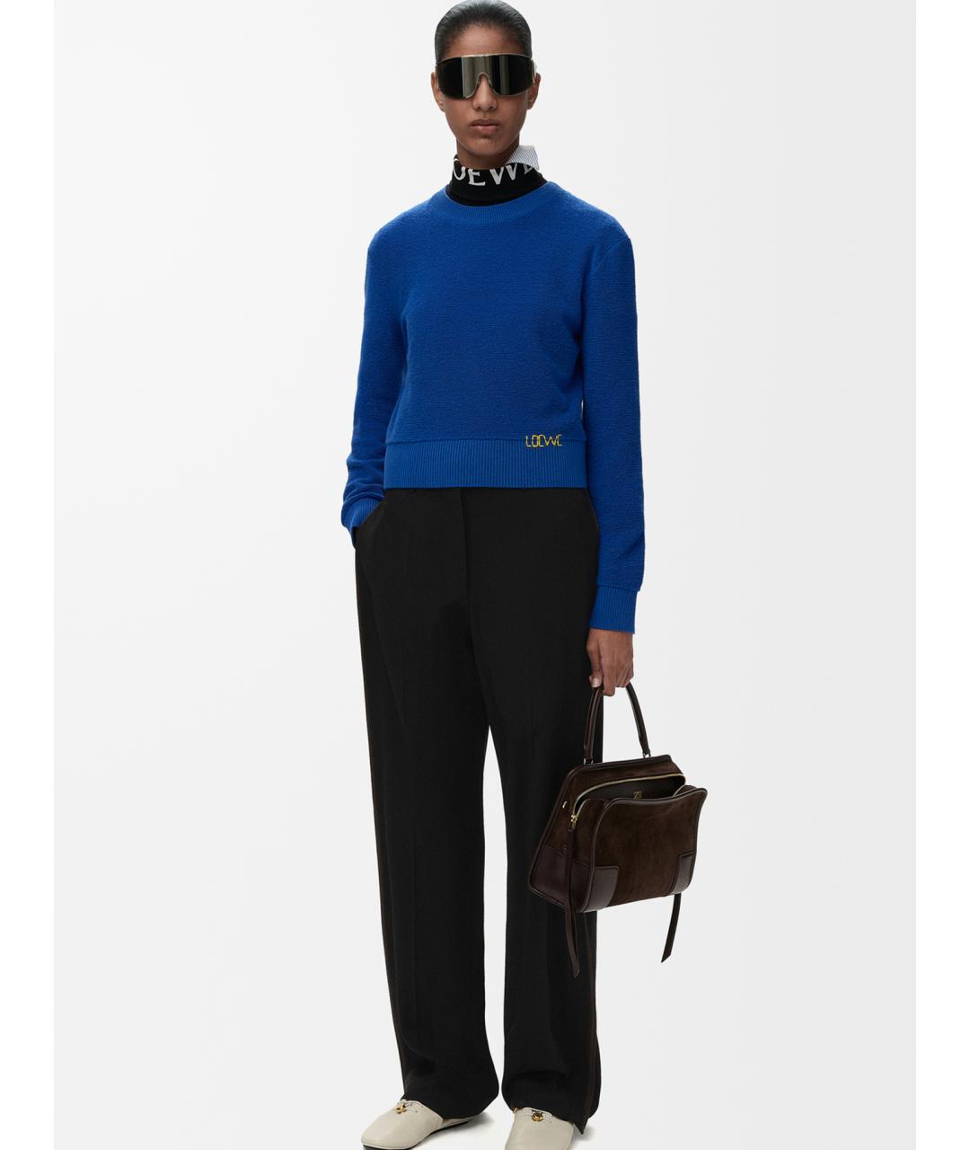 LOEWE Черные вискозные прямые брюки, фото 2